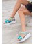 Kadın Günlük Faylon Dolgu Taban Cırtlı Spor Günlük Sandalet SS001-0148 Gri Mavi 1