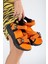 Kadın Günlük Faylon Dolgu Taban Cırtlı Spor Günlük Sandalet SS001-0148 Oranj 1