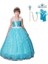 Butik Happy Kids Prenses Elsa Askılı Elsa Kostüm Taç Asa Saç Eldiven 1-12 Yaş 1