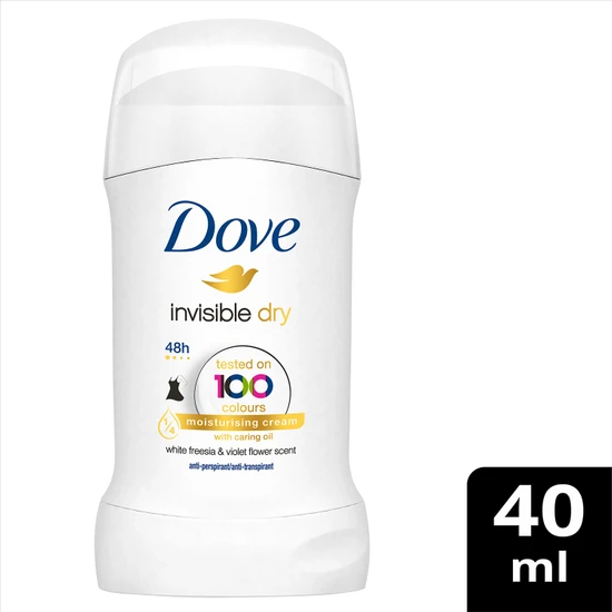 Dove Kadın Stick Deodorant Invisible Dry 1/4 Nemlendirici Krem Etkili 40 g