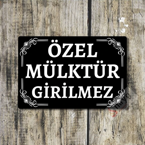 Hayg Equipment Özel Mülktür Girilmez Vintage Duvar Tabelası - Metal Bahçe Kapısı Uyarı Levhası