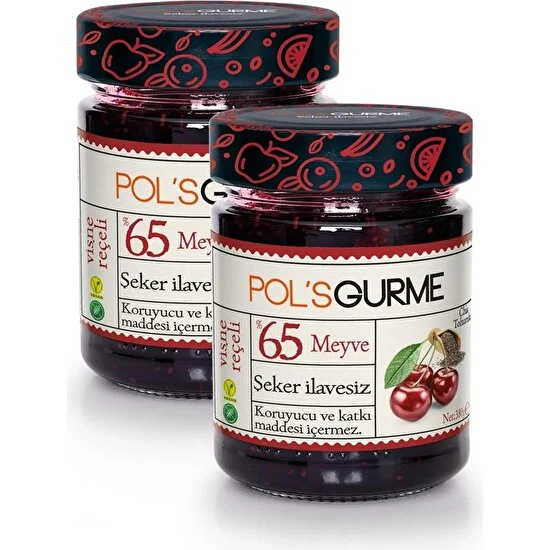 Pol's Gurme Pol'sgurme Vişne Reçeli Chia Tohumlu %65 Meyve Oranı 380 gr x 2 Adet