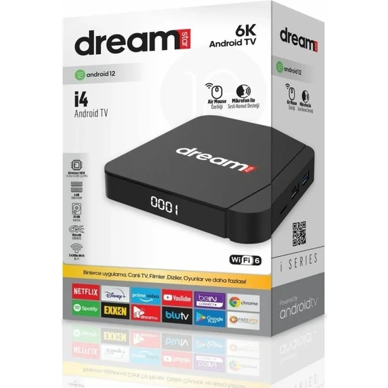 Dreamstar I4 6k Android Tv Box 4gb Ram 32GB Hafıza Android 12
