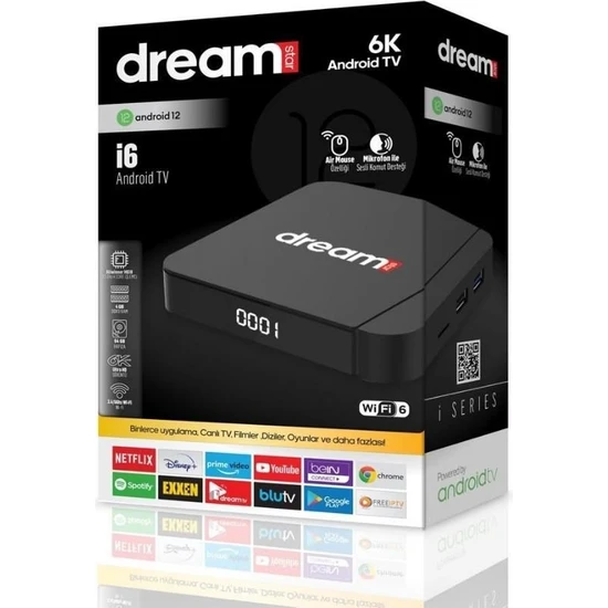 Dreamstar I6 6k Android Tv Box 4gb Ram 64GB Hafıza Android 12