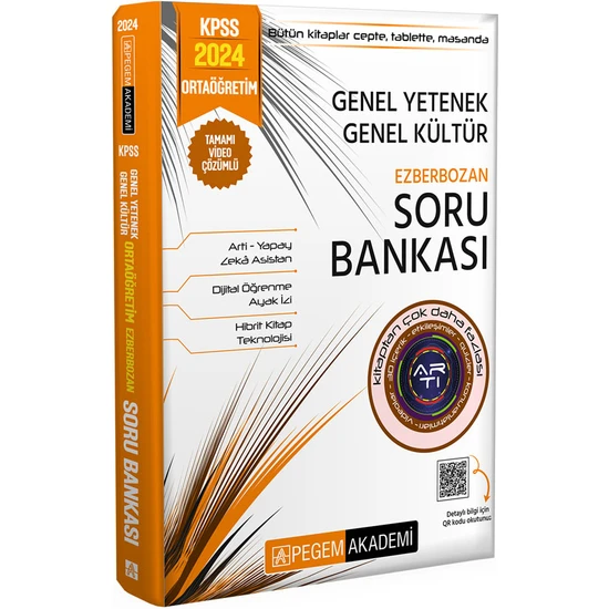 Pegem Akademi Yayıncılık 2024 KPSS Ortaöğretim Genel Yetenek Genel Kültür Ezberbozan Soru Bankası