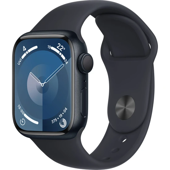 Apple Watch Seri 9 Gps 41MM Gece Yarısı Alüminyum Kasa Spor Kordon - M/l MR8X3TU/A