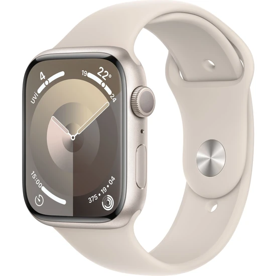 Apple Watch Seri 9 Gps 45MM Yıldız Işığı Alüminyum Kasa Spor Kordon - M/l MR973TU/A