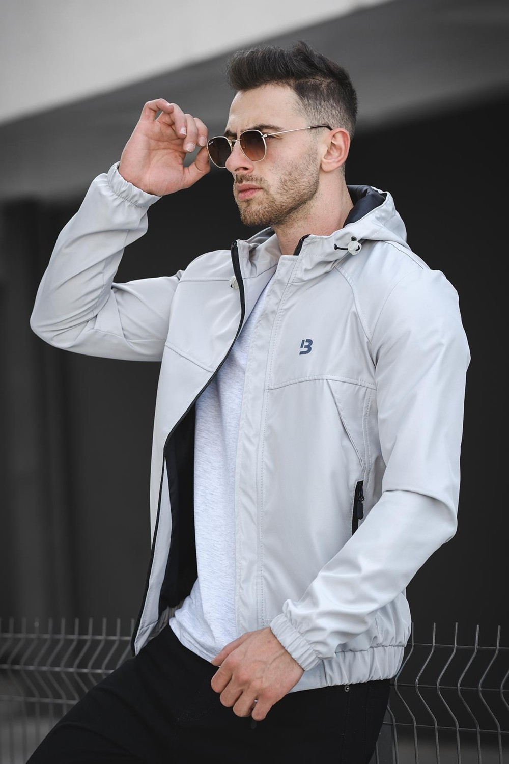 Oksit Bailey Suya Dayanaklı Slim Fit Erkek Kapüşonlu Mevsimlik Mont Yağmurluk