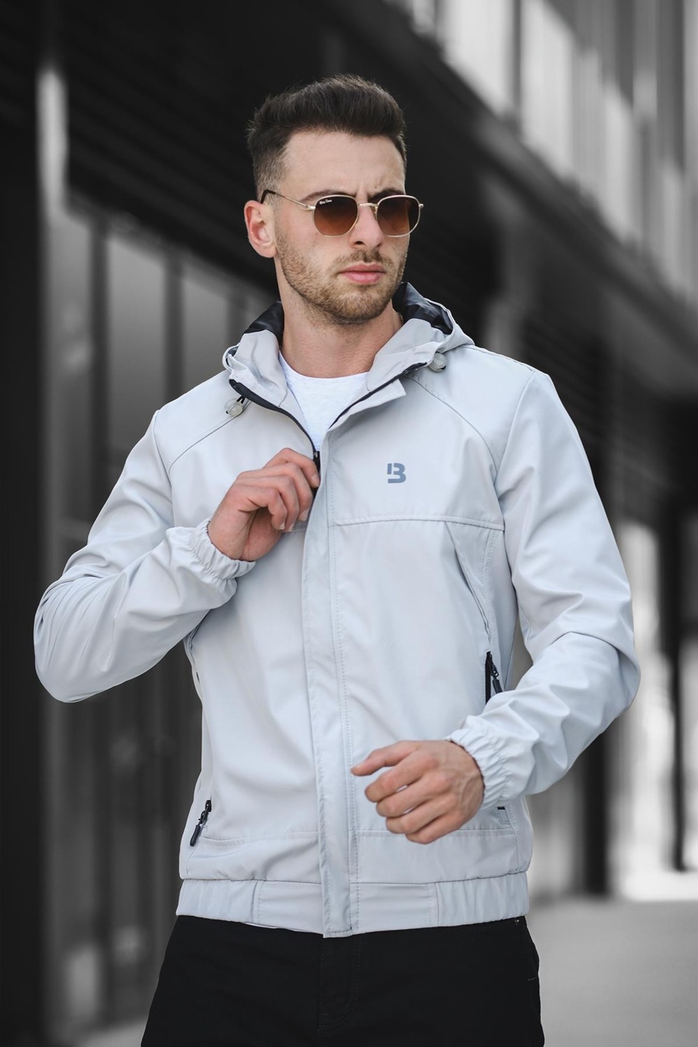 Oksit Bailey Suya Dayanaklı Slim Fit Erkek Kapüşonlu Mevsimlik Mont Yağmurluk görsel 3