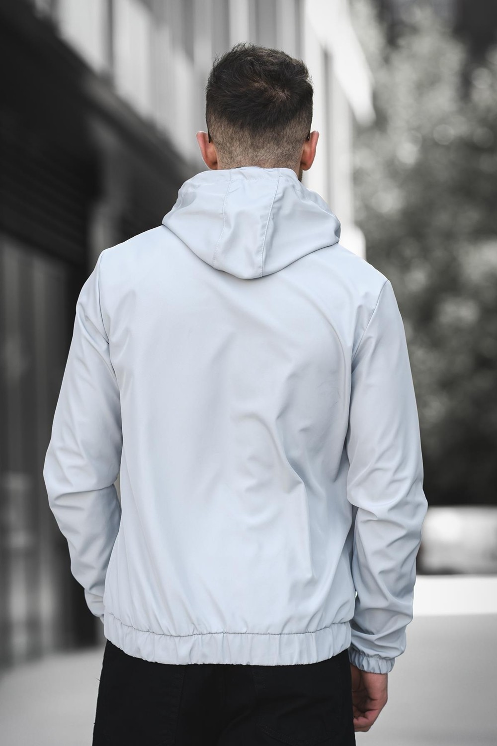 Oksit Bailey Suya Dayanaklı Slim Fit Erkek Kapüşonlu Mevsimlik Mont Yağmurluk görsel 4
