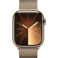 Apple Watch Seri 9 Gps + Cellular 41MM Altın Rengi Paslanmaz Çelik Kasa Milanese Loop MRJ73TU/A