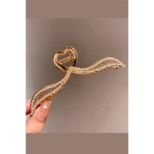 Petek Aksesuar Kalp Taşlı Incili Metal Mandal Toka