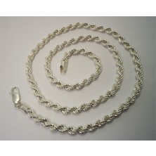 Vogutima Vog 4.7mm Ortakalınlık Burma Halat Model Zincir 925 Ayar Unisex Gümüş Kolye