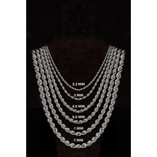 Vogutima Vog 3mm Burma Model Halat Zincir 925 Ayar Unisex Gümüş Kolye