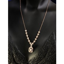 Vogutima Vog Pırlanta Montür Baget Model Salkım Tanesi Star Kesim Taşlı 925 Ayar Gümüş Roze Renk