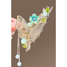 Petek Aksesuar Çiçek Yaprak Dal Taşlı Metal Mandal Toka