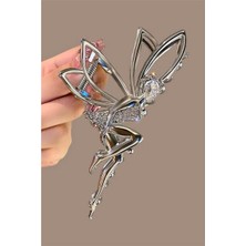 Petek Aksesuar Peri Kızı Metal Mandal Toka Kristal Taşlı Kadın Aksesuarı 11.4 cm