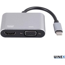 Global 2in1 Type-C To 4K HDMI + VGA Çevirici ve Dönüştürücü Adaptör WNE0119