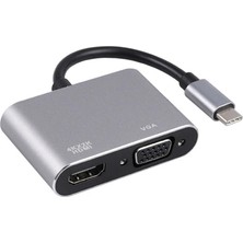 Global 2in1 Type-C To 4K HDMI + VGA Çevirici ve Dönüştürücü Adaptör WNE0119