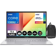 Asus Vivobook 15 13.nesil Core I7 1355U 40GB 1tb SSD 15.6" WINDOWS11HOME Fhd Dizüstü Bilgisayar X1504VA-NJ19431+WEBLEGELSINÇANTA