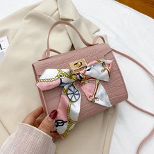 Masoffy1 Bow-Düğüm Kadın Kılıf Omuz Nefis Alışveriş Pu Deri Mini Crossbody Çantası (Yurt Dışından)