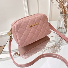 Masoffy1 Pembe Küçük Askılı Kadın Için Lingge Nakış Kadın Omuzdan Askili Kadın Crossbody Çantası (Yurt Dışından)