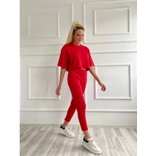 Key Moda Kadın Crop Bluz ve Kalem Pantolon Ikili Takım