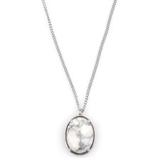 Alibaba Doğaltaş Havlit Doğal Taş Gümüş Renkli Kolye