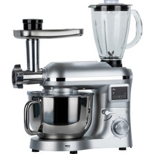 Icotech SM50 Gümüş LED Ekranlı Hamur Mayalama Kıyma Çekme Blender 2000W 6,5 Litre Stand Mikser Mutfak Şefi Hamur Yoğurma Makinesi