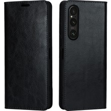 Cool-M Sony Xperia 1 V Stand Flip Cüzdan Çılgın At Dokusu Inek Deri Kapak Telefon Kılıfı (Yurt Dışından)