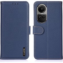 Xshop Oppo RENO10 Pro 5g / RENO10 5g Cep Telefonu Kapağı Litchi Doku Stand Cüzdanı Inek Deri+Tpu Kılıf (Yurt Dışından)