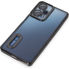 Teleplus Xiaomi Poco F5 Kılıf Logo Gösteren Kamera Korumalı Silikon Mavi