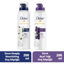 Dove Duş Köpüğü Açai Yağı Yoğun Köpük 200 Mlx1 + Dove Duş Köpüğü Depply Nourishing 200 ml