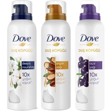 Dove Duş Köpüğü  Argan Yağı 200 ml + Açai Yağı 200ML + Depply Nourishing 200 ml