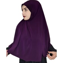 R&S Modibone Tek Parca Pratik Büyük Hazır Eşarp  Hijap Mürdüm Renk Namaz Örtüsü