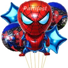 Parti Station Spiderman Örümcek Adam Balon Set Renkli 5 Adet Folyo Balon Doğum Günü Konsept