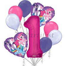 Parti Station My Little Ponny Balon Set My Little Ponny  Folyo Balon Set Konsept Doğum Günü Set 1 Yaş Balon
