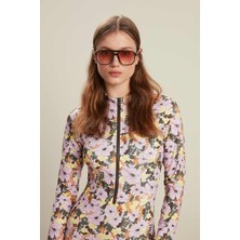 Manuka Desenli Fermuarlı Surf Mayo Çiçek