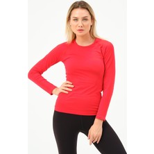 Zinde LIFE P-007900-KADIN Seamless (Dikişsiz) Yumuşak Dokulu Spor Uzun Kol T-Shirt-Kırmızı