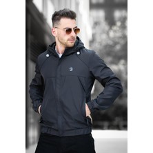 Oksit Bailey Suya Dayanaklı Slim Fit Erkek Kapüşonlu Mevsimlik Mont Yağmurluk