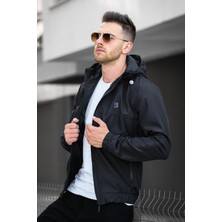 Oksit Bailey Suya Dayanaklı Slim Fit Erkek Kapüşonlu Mevsimlik Mont Yağmurluk