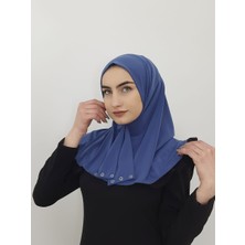 R&S Modibone Cıtcıtlı Hazır Eşarp Şal Bone Hijap Indigo Renk