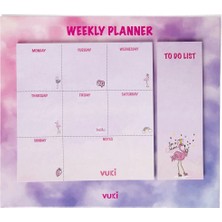 Şeker Ofisi Masaüstü Haftalık Planlayıcı Defter Model Flamingo