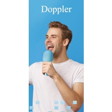 Doppler Rainbow Mavi Karaoke Mikrofonu Ledli Ses Değiştirme Özellikli Işıklı Yeni