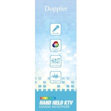 Doppler Rainbow Mavi Karaoke Mikrofonu Ledli Ses Değiştirme Özellikli Işıklı Yeni