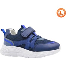 Kids A More Apollon Deri ve Air File Detaylı Ultra Hafif Erkek Çocuk Spor Ayakkabı Lacivert