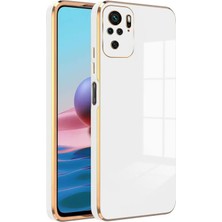 Case World Xiaomi Redmi Note 10 Kapak Kamera Korumalı Lazer Kesim Lüx Silikon Kılıf -Beyaz