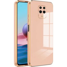 Case World Xiaomi Redmi Note 9 Pro Kapak Kamera Korumalı Lazer Kesim Lüx Silikon Kılıf - Rose Gold