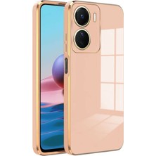 Case World Vivo Y16 Kapak Kamera Korumalı Lazer Kesim Lüx Silikon Kılıf - Rose Gold