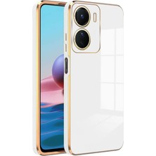 Case World Vivo Y16 Kapak Kamera Korumalı Lazer Kesim Lüx Silikon Kılıf -Beyaz